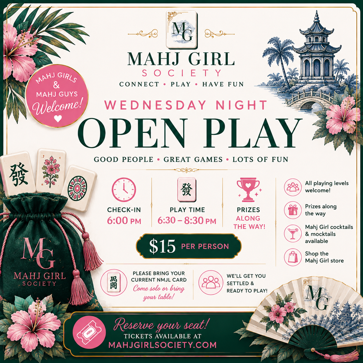 🀄️ Wednesday Night Open Play Wednesday, September 9