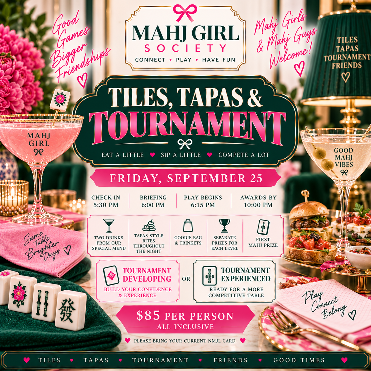 Tiles, Tapas & Tournament | Friday, September 25 | 5:30–10 PM