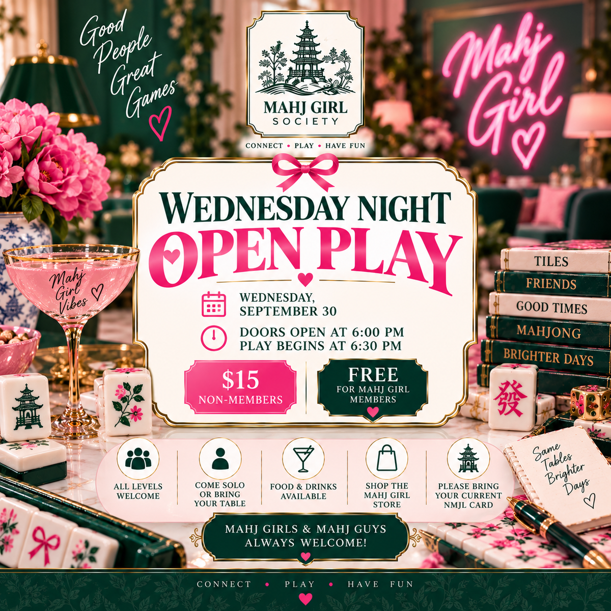 Wednesday Night Open Play | September 30 | Doors 6 PM
