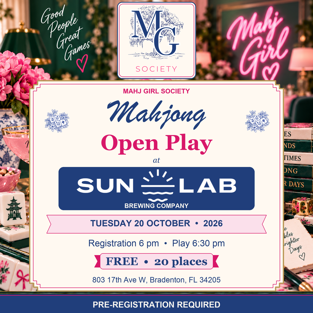 Mahjong at Sun Lab Brewing Company | Tuesday, October 20 | 6:30 PM