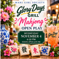 Mahjong Open Play at Glory Days UTC | November 4, 2026 — supplied promotional artwork